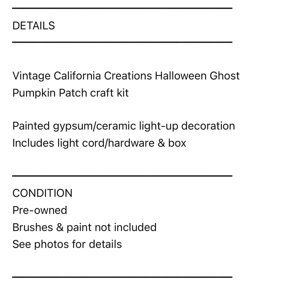 Vintage California Creations Ghost Pumpkin Patch Light Up Halloween Ceramic